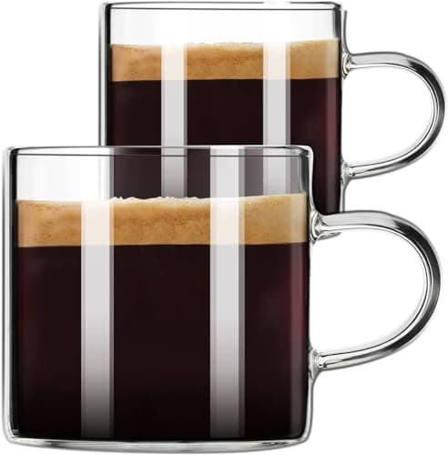 Image of PARACITY Espresso Cups Set of 2, 120 ml Insulated Glass Espresso Shot Cups