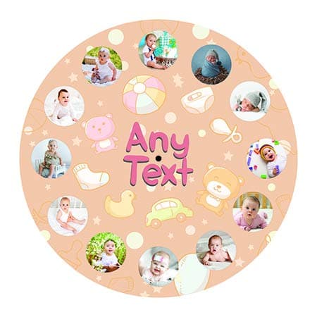 Image of Getagift Personalised My First Year Clock 12 Photos Multi-Photo Picture Clock Wall Clock Memories of Your Loved One Multi Aperture Kids Boy/Girl Baby Clock. (20 cm - MDF)