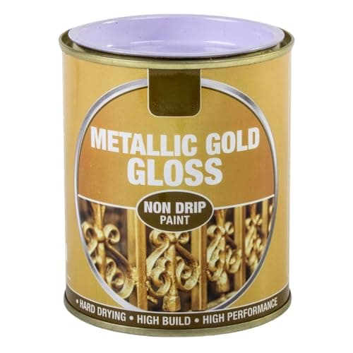 Image of Inspired Essentials 300ml Non Drip Paint Tin Exterior Interior Hard Drying Performance Multi-Purpose Tin for Metal, Wood, Plastic, Walls with Perfect Finish (1, 151 - Metallic Gold Gloss)