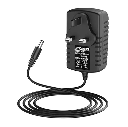Image of Yisica 12V 2A Power Supply UK Plug Adapter, Converter Driver AC 100-240V Supply to DC 12V, AC to DC Converter Adapter Transformer for CCTV Camera, USB 3.0 HUB, LED Lights