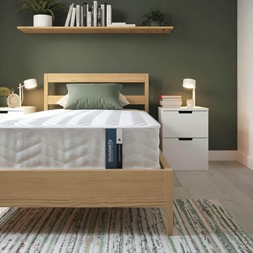 Image of Summerby Sleep No 1 Single Mattress (90cm x 190cm) - CertiPUR Memory Foam & Coil Spring Hybrid Mattress, Comfy & Affordable, Orthopedic, Medium Firm and Supportive Mattress For Single Bed