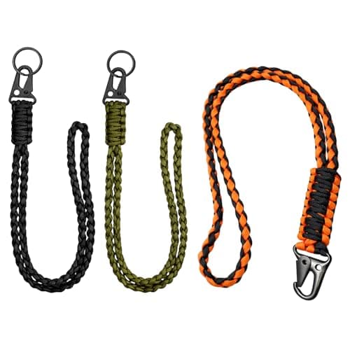 Image of 3 Pack Paracord Lanyard, Heavy Duty Lanyard for Keys & Gear, Key Lanyards with Adjustable Length, Survival Lanyards for Outdoor, Camping, Hiking