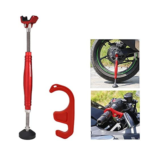 Image of Motorcycle Rear and Front Wheel Stand Lift Trail Stand Easy And Portable - the Sixth Generation - Red