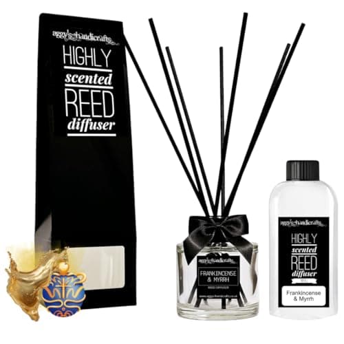 Image of FRANKINCENSE & MYRRH Handmade Highly Scented Stylish Reed Diffuser with Refill Air Freshener for Home