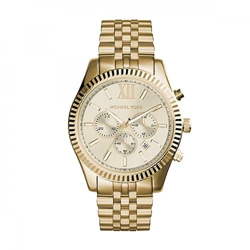 Image of Michael Kors Lexington Chronograph Quartz Watch with Gold tonestainless Steel Strap for Men MK8281