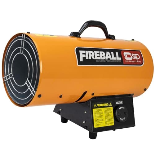 Image of SIP FIREBALL DV125 Propane Gas Space Heater, Electric 230V / 110V Dual Voltage, 36.6kW / 125,000 BTU/hr, 32,500ft³ Heating Area