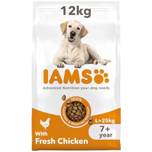 Image of IAMS Senior Large Complete Dry Dog Food Chicken 12kg - With DentalCare System
