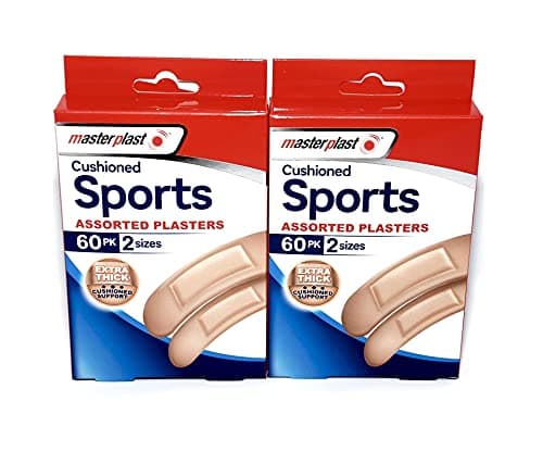 Image of Cushioned Sports Assorted Plasters - 120 in total - Box contains 2 sizes