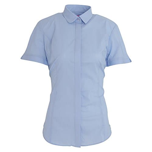 Image of Brook Taverner Womens/Ladies Soave Short Sleeve Poplin Shirt (20) (Sky Blue)