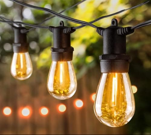 Image of Maihaha 32m Festoon Lights Outdoor, 30x1w Led Dimmable Bulbs, IP65 Waterproof Commercial Grade Outdoor String Lights for Garden, Fence, Pergola, 2200k Warm White (Low Voltage)