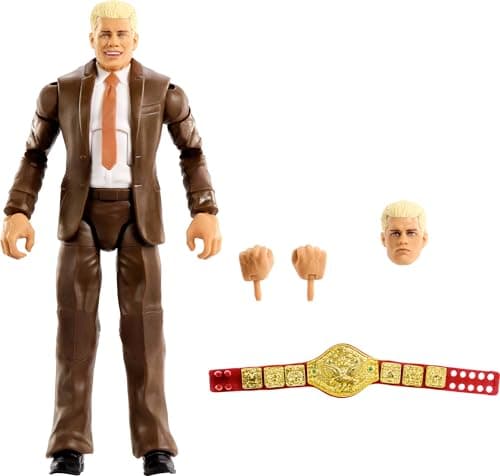 Image of Mattel WWE Elite Action Figure & Accessories, Series #120, 6-inch Collectible Cody Rhodes with 25 Articulation Points & Swappable Hands, JCJ31
