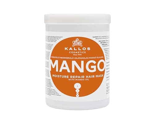 Image of Kallos Cosmetics KJMN Mango Moisture Repair Hair Mask for Dry, Damaged and Chemically Treated Hair, Moisturises, Enhances Shine and Boosts Volume with Mango Oil - 1L