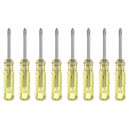Image of sourcing map 8Pcs PH0 Mini Phillips Screwdriver 2mm Magnetic Cross Head 45mm Length for Small Appliances Repairs, Yellow