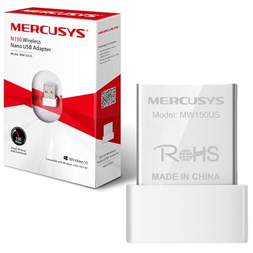 Image of MERCUSYS N150 Wireless Nano USB Adapter, Supports Windows 10/8.1/8/7/XP, Easy set up (MW150US)