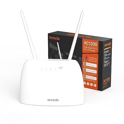 Image of Tenda 4G07 Cat4 4G LTE Router with AC1200 Dual Band Mobile Wi-Fi Router, SIM Slot Unlocked, No Configuration Required, 2 Fast Ports, Removable Wi-Fi Antennas