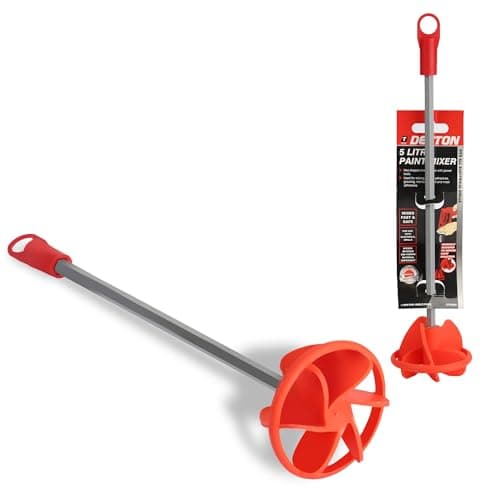 Image of Dekton 5 Litre Paint Mixer-Fits All Electrical Drills|Hex Shaped Shaft|Speeds 200-700rpm|Designed Angled Blade For Optimum Mixing Lightweight|Large And Robust To Cope|For Mixing Paints,Mortar, Cement
