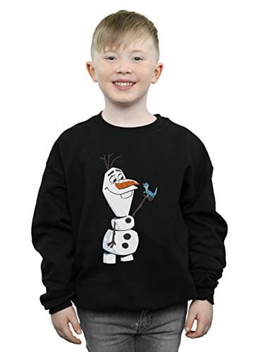 Image of Disney Boys Frozen 2 Olaf And Salamander Sweatshirt Black 3-4 Years