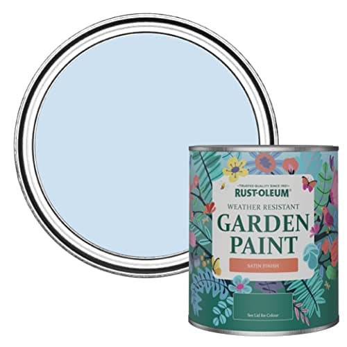 Image of Rust-Oleum Blue Mould-Resistant Garden Paint In Satin Finish - Powder Blue 750ml