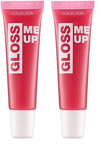 Image of Collection Cosmetics Lasting High-Shine, Non-Sticky, Gloss Me Up Scented Lip Gloss, 10ml, Pink, Raspberry (Pack of 2)
