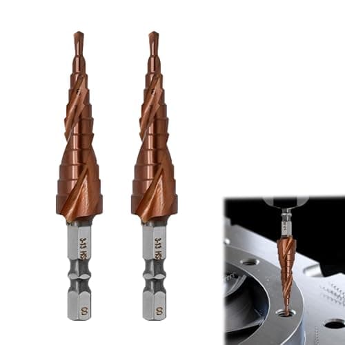 Image of 2PCS M35 Cobalt Step Drill Bit for Metal, HSS Spiral Step Drill Bit Grooved Stepped 6.35mm Hex Shank Multiple Hole Metric 3-13mm Titanium High Speed Steel Cone Cutter for Steel Wood Plastic