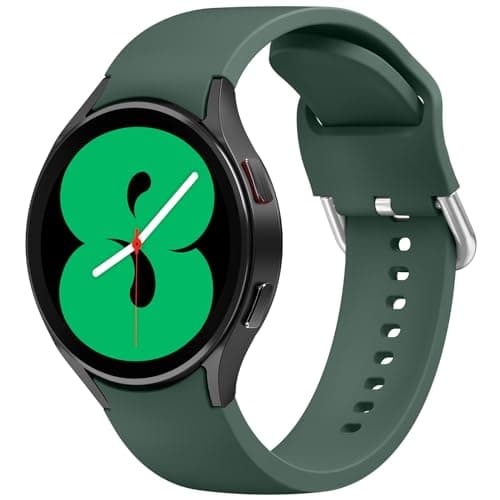 Image of Straps Compatible with Samsung Galaxy Watch 4 Strap 40mm 44mm,Galaxy Watch 4 Classic Strap 42mm 46mm,20mm Adjustable Original Style Silicone Band for Samsung Galaxy Watch 4 Women Men (Green)