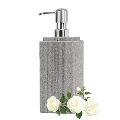Image of HKDZ Marble Soap Dispensers, 250ML Square Soap & Lotion Pump Dispenser,Natural Marble Decorative Bathroom Accessories for Kitchen/Bathroom Dish Soap, Hand Soap, Refillable Shampoo