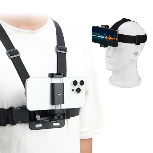 Image of BRDRC POV Phone & Camera Mount for Vlog Recording, Body Harness Strap Clip Kit for iPhone, GoPro, DJI Osmo Pocket, Insta360 X5/4/3, Samsung