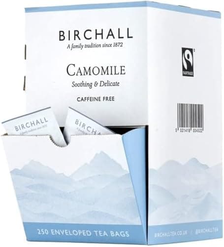 Image of Birchall Tea Bags, Camomile Tea Gift Set, Caffeine Free Tea Bursting with Full Flavour, Perfect Vegan Gifts, 250 Enveloped Plant-Based Tea Bags x 1 Boxes - 250 Total