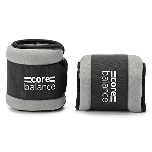 Image of Core Balance Ankle and Wrist Weights Adjustable Strap Neoprene Fabric Set Of 2 x 0.5kg (Black)