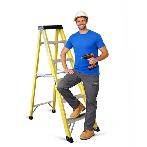 Image of Fibreglass Step Ladder – Lightweight, Stable & EN-131 Certified – Professional-Grade Ladder for Electrical & Industrial Use (6 Tread (1790mm))
