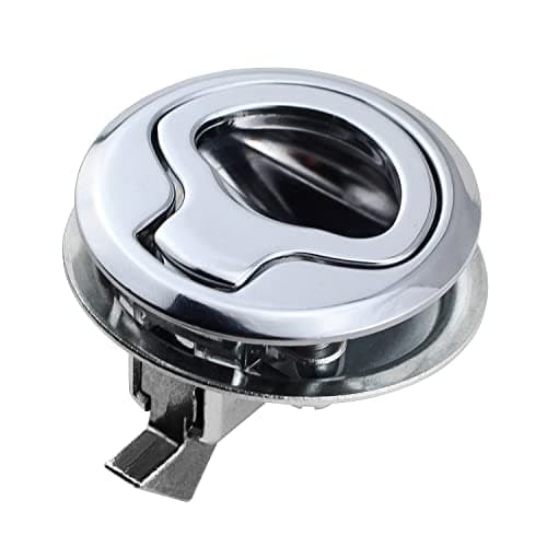Image of Prmape Stainless Steel Flush Pull Hatch Latch Slam Latch, Boat Hatch LockFlush Pull Latch for RV Marine Boat RV 1.5 Inch Silver