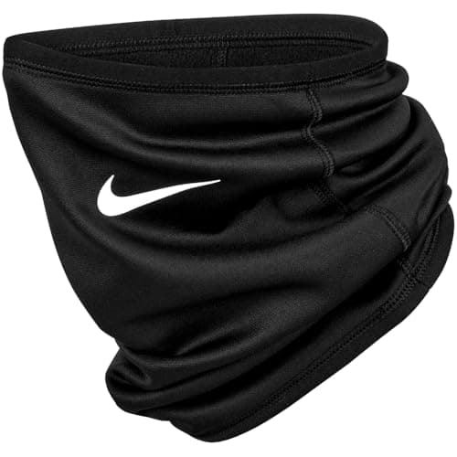 Image of Nike Men's Therma-Fit Fleece Neck Warmer Tube Scarf Winter Running Training Outdoor Sports Scarf, Black/White, One Size