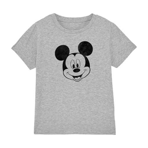 Image of Cotton Soul Mickey Mouse Mono Face Boys T Shirt, Grey Heather, 9-10 Years