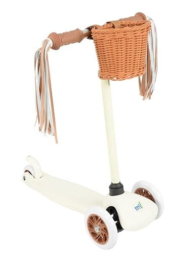 Image of MoVe Mini Go! Tilt Scooter with Basket and Tassels for Children!, Cream
