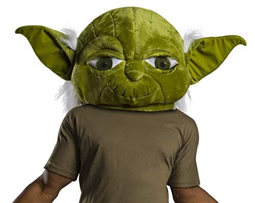 Image of STAR WARS 200238_OS Classic Plush Oversized Yoda Head Mask Costume, Multi, One Size