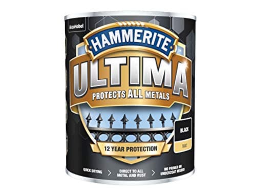 Image of Hammerite Ultima Matt Metal Paint - 750ml - Black, (Pack of 1), HMMUMMBL750