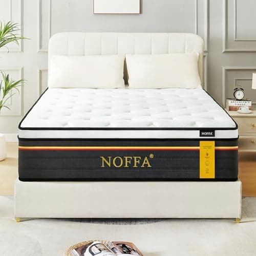 Image of NOFFA 6FT Orthopedic Super King Mattress | 12" Super King-Size Hybrid Mattresses | 7 Zone Orthopedic Mattresses Include Memory Foam & Pocket Sprungs,Medium Firm,180x200x30cm