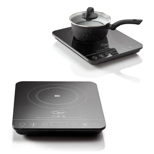 Image of Quest 35839 Single Digital Induction Hob & Hot Plate / 10 Temperature Settings From 60-240°C/Touch Control with LED Display/Automatic Overheat Protection / 2000W