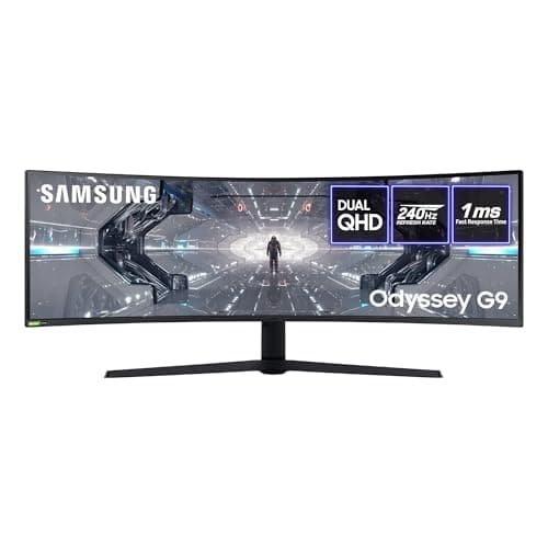 Image of Samsung Odyssey G9 LC49G95TSSRXXU 49" 1000R Curved Gaming Monitor - 240hz, 1ms, 1440p QHD, Gsync, QLED, HDMI, Displayport, USB