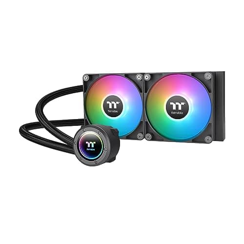 Image of Thermaltake TH240 ARGB Sync V2 CPU Liquid Cooler/AlO Liquid Cooling/Fan 120mm*2/PWM 500~2000 RPM/Mirror Waterblock/MB ARGB Sync Control, CL-W361-PL12SW-A