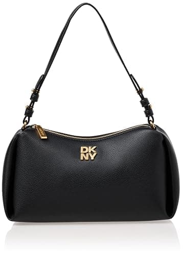 Image of DKNY Women's Remy Shoulder Bag Tote, Black/Gold, One Size