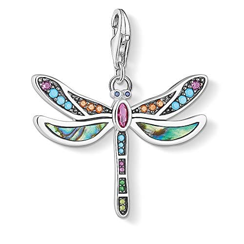 Image of Thomas Sabo Women Charm Pendant Dragonfly Charm Club 925 Sterling Silver 1757-964-7
