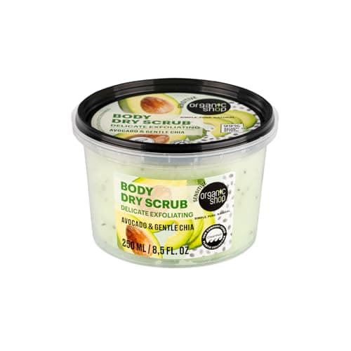 Image of Organic Shop 250ml Body Scrub Delicate Exfoliating Dry Body Scrub Avocado & Chia
