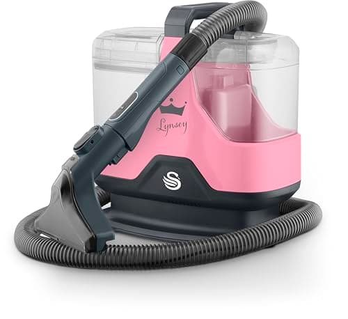 Image of SWAN SC18411QOC TV’s Queen of Clean Spot Cleaner with Auto-Stopping Function, Flexible Hose, and Interchangeable Heads, 600W, Pink