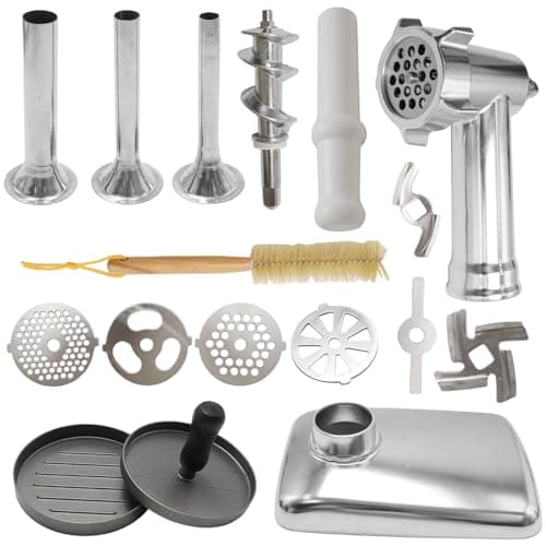 Image of Ollanoos Metal Food Grinder Attachment, Replacement for KitchenAid Stand Mixer Replacement for PHISINIC Stand Mixer Replacement for Cuisinart SM-50BC SM-50R SM-50TQ