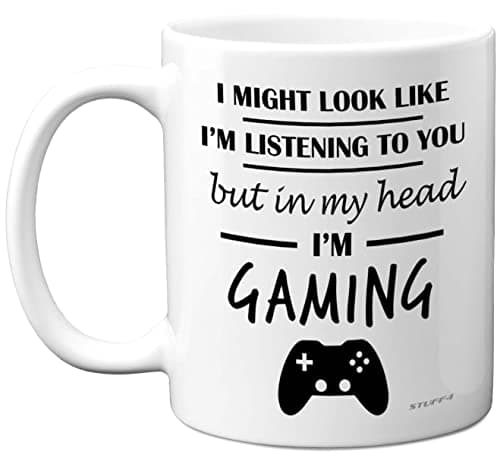 Image of Stuff4 Gamer Gifts for Men Women - in My Head I'm Gaming - Video Gaming Mug Gifts for Gamers, Girls Boys, Mugs, 11oz Ceramic Dishwasher Safe Premium Cup