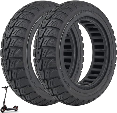 Image of 9.5 Inch Solid Tyres for NIU KQi 3, 9.5 x 2.5-6.1 Solid Rubber Tyres Solid Tyres for NIU KQi3 Sport/Pro/Max Electric Scooter Front or Rear Scooter Replacement Tyres Honeycomb Tyres (Black, Pack of 2)