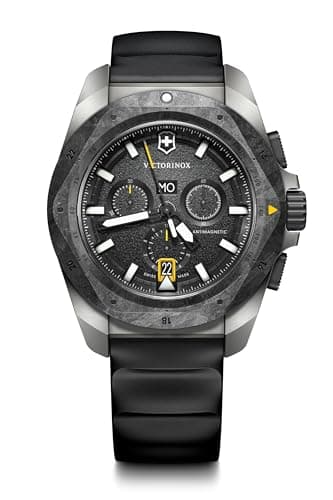 Image of Victorinox Men’s Watch I.N.O.X. Chrono Ø 43 mm, Swiss Made, Analogue Quartz, Water-Resistant up to 200 m, Rubber Strap, Black