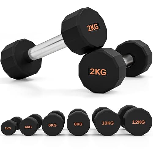 Image of SPORTNOW Dumbbells Set, Hand Weights Pair with 12-Sided Shape and Non-Slip Grip for Men Women Home Gym Workout, 2 x 2kg