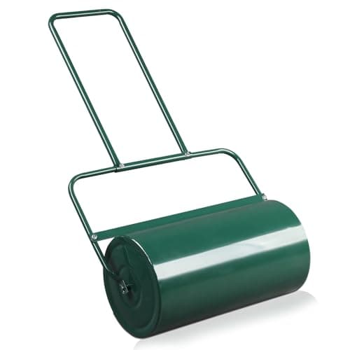 Image of Outopee 50L Heavy Duty Steel Garden Lawn Roller with U-Shaped Handle, Large Capacity Water/Sand Filled Lawn Rolling Tool for Grass Seeding, Soil Levelling, Green